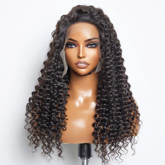Indian Curly 13x6 Clueless Transparent lace frontal wig 150% density
